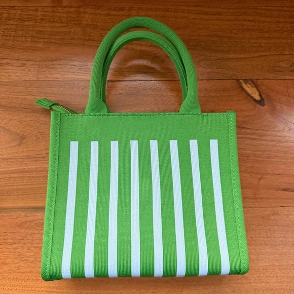 NWOT Kate Spade New York x Target Green and White Stripe Knit Crossbody Bag OS - Picture 4 of 16